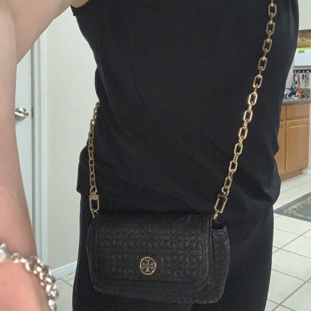 Tory Burch Bryant Quilted Small Black Crossbody